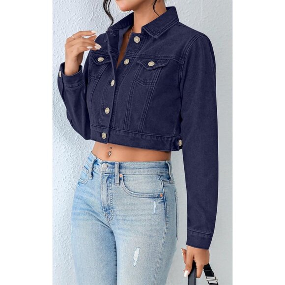 Womens Casual Denim Jacket Outfit Trendy Street Style Fashionable Jacket - Picture 3 of 4